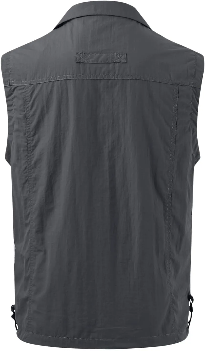 Mens Loose Vest Summer Casual Sports Vest Pocket Fishing Solid Color Zipper Cardigan Fishing Jacket