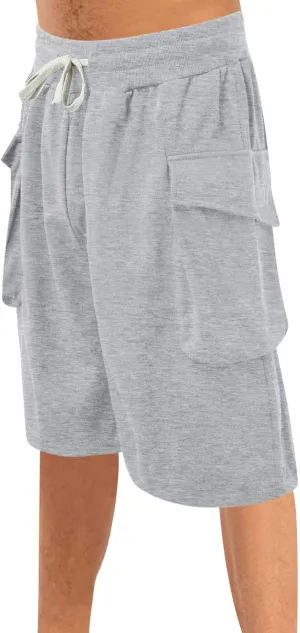 Mens Shorts 7 Inch Cargo, Cargo Shorts Cotton Work Shorts Multi Pocket Casual Comfort Flex Waistband Shorts