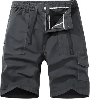 Mens Shorts 7 Inch Slim Fit Cargo Shorts Cool Classic Fit Expandable Waistband Hiking Shorts (Regular and Big & Tall)
