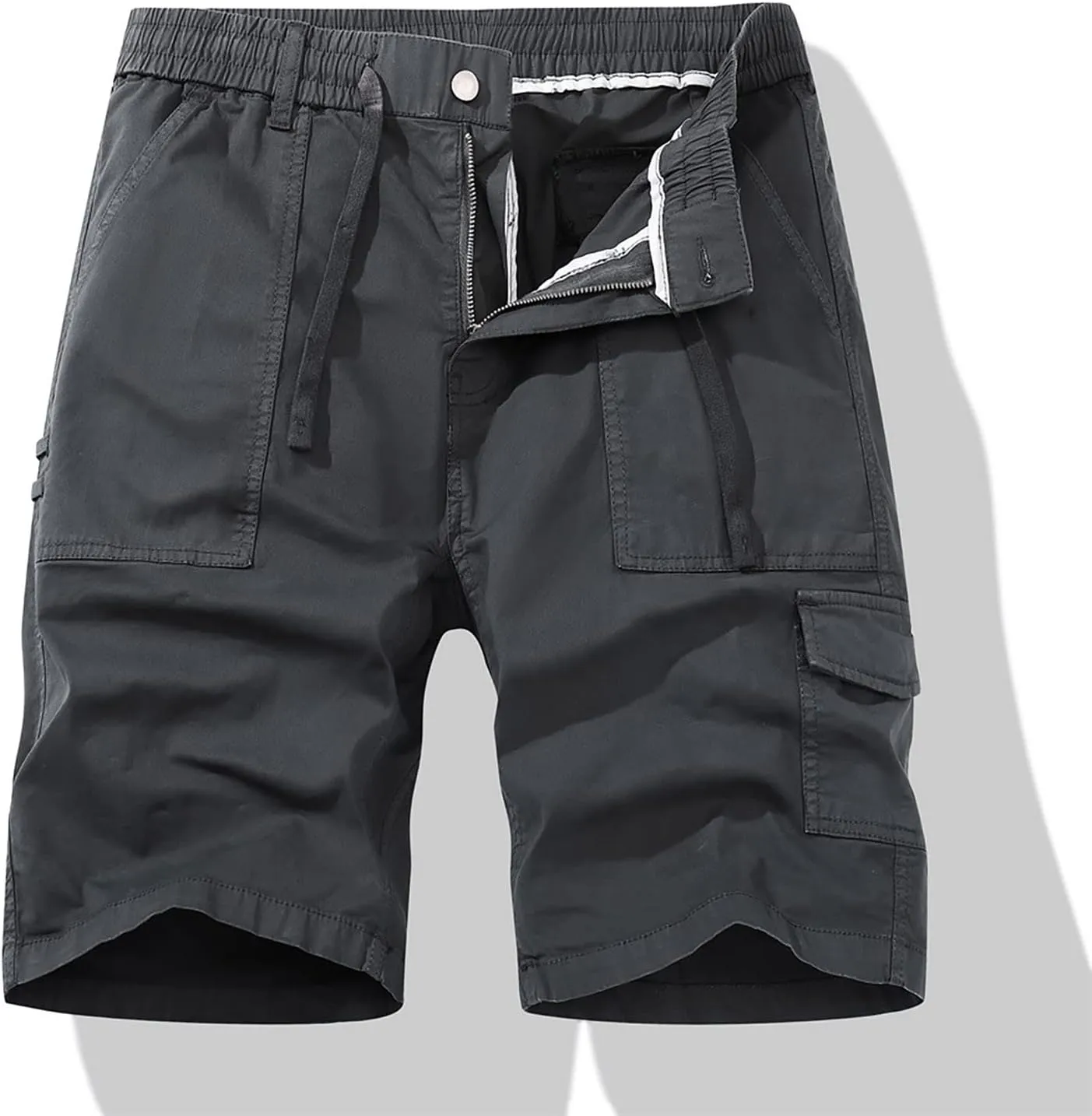 Mens Shorts 7 Inch Slim Fit Cargo Shorts Cool Classic Fit Expandable Waistband Hiking Shorts (Regular and Big & Tall)