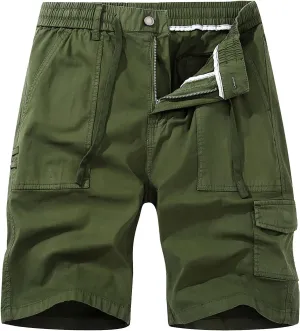 Mens Shorts 7 Inch Slim Fit Cargo Shorts Cool Classic Fit Expandable Waistband Hiking Shorts (Regular and Big & Tall)