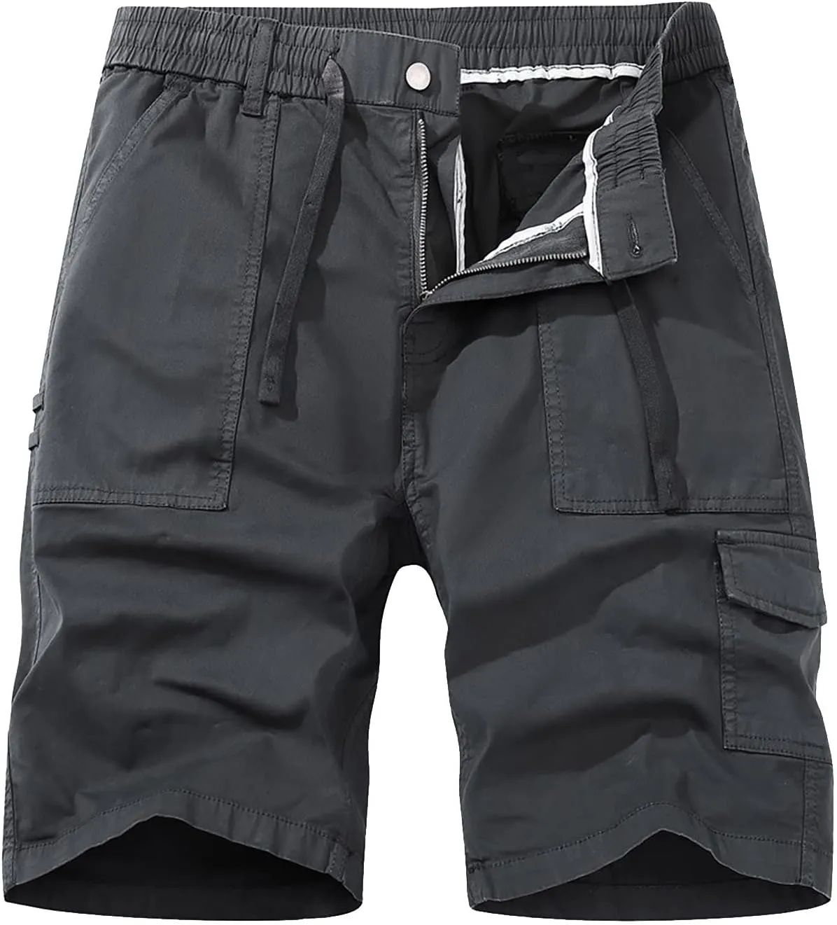 Mens Shorts 7 Inch Slim Fit Cargo Shorts Cool Classic Fit Expandable Waistband Hiking Shorts (Regular and Big & Tall)