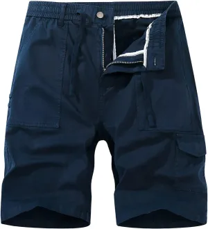 Mens Shorts 7 Inch Slim Fit Cargo Shorts Cool Classic Fit Expandable Waistband Hiking Shorts (Regular and Big & Tall)