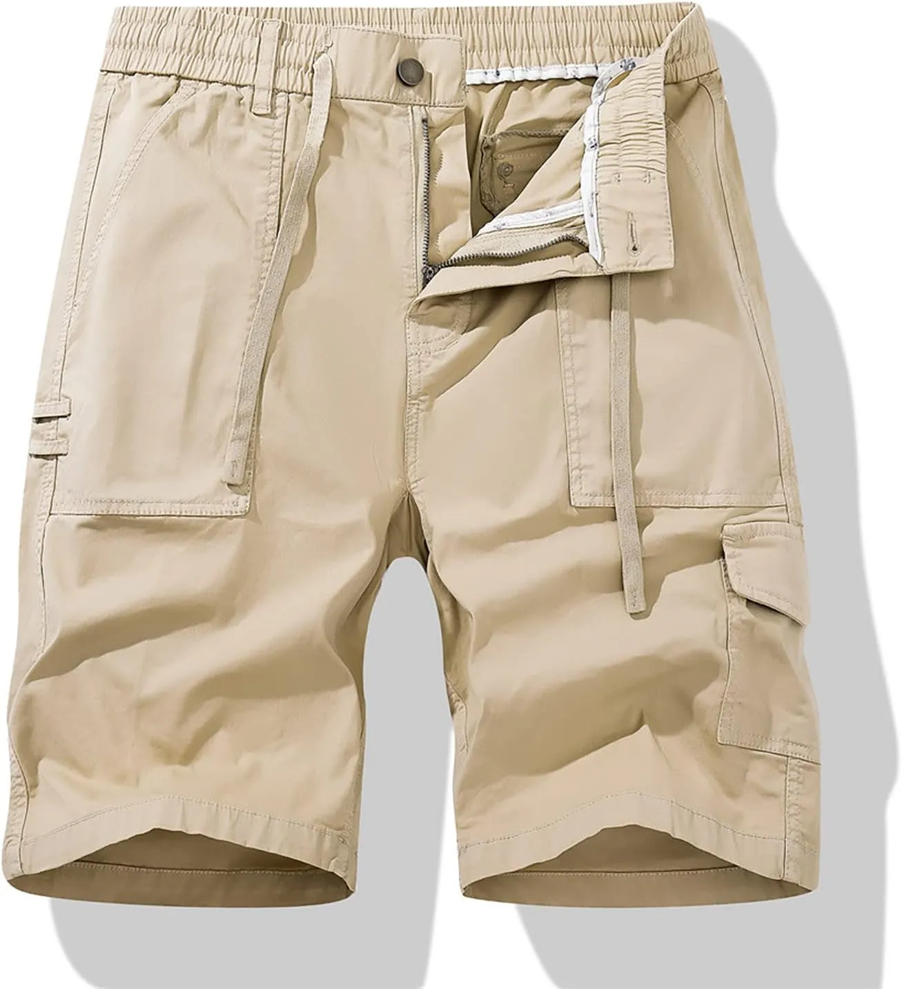 Mens Shorts 7 Inch Slim Fit Cargo Shorts Cool Classic Fit Expandable Waistband Hiking Shorts (Regular and Big & Tall)