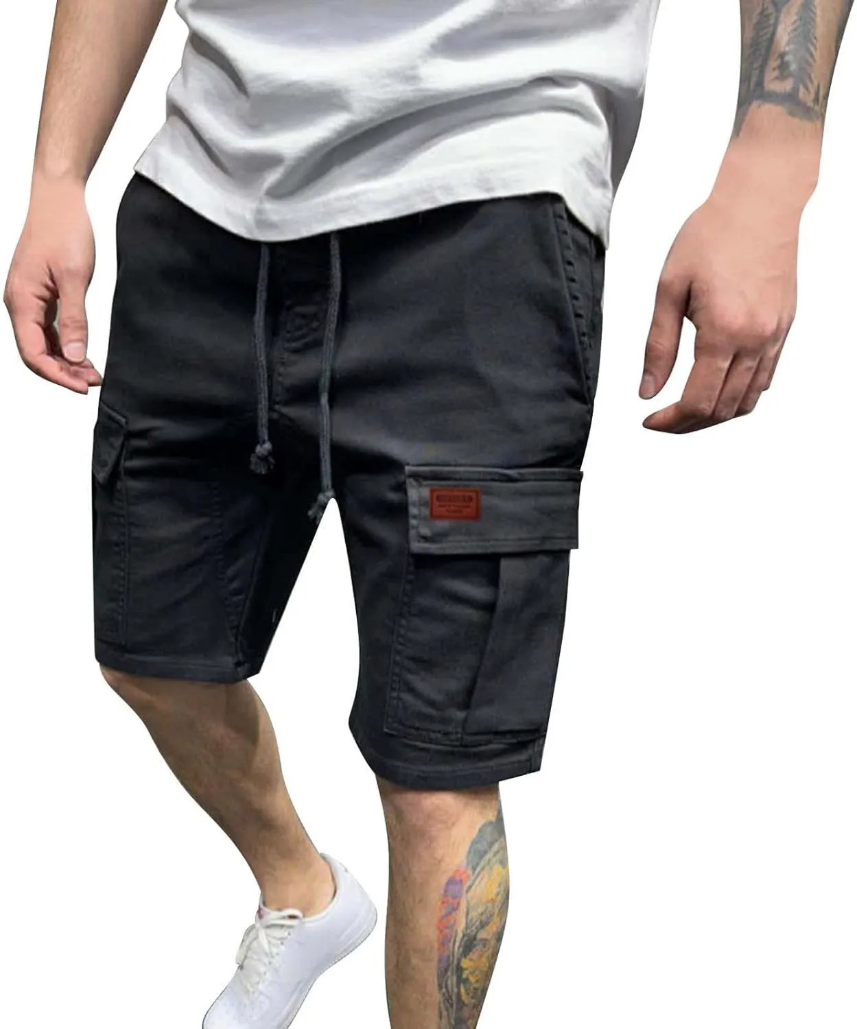 Mens Shorts 7 Inch Slim Fit Cargo Shorts Cotton Work Shorts Multi Pocket Casual Comfort Flex Waistband Shorts