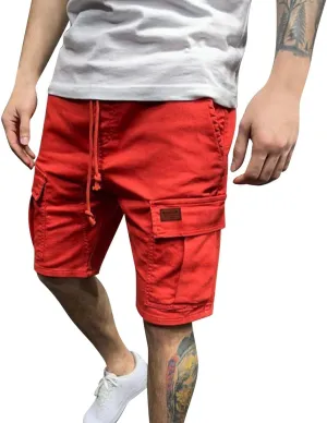 Mens Shorts 7 Inch Slim Fit Cargo Shorts Cotton Work Shorts Multi Pocket Casual Comfort Flex Waistband Shorts