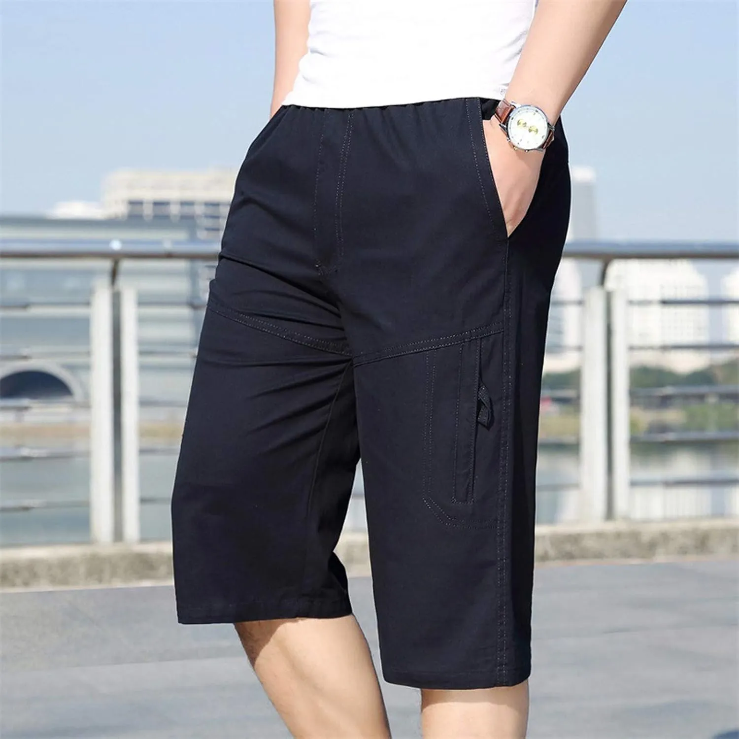 Mens Shorts Athletic Cargo Shorts Cool Classic Fit Expandable Waistband Hiking Shorts (Regular and Big & Tall)