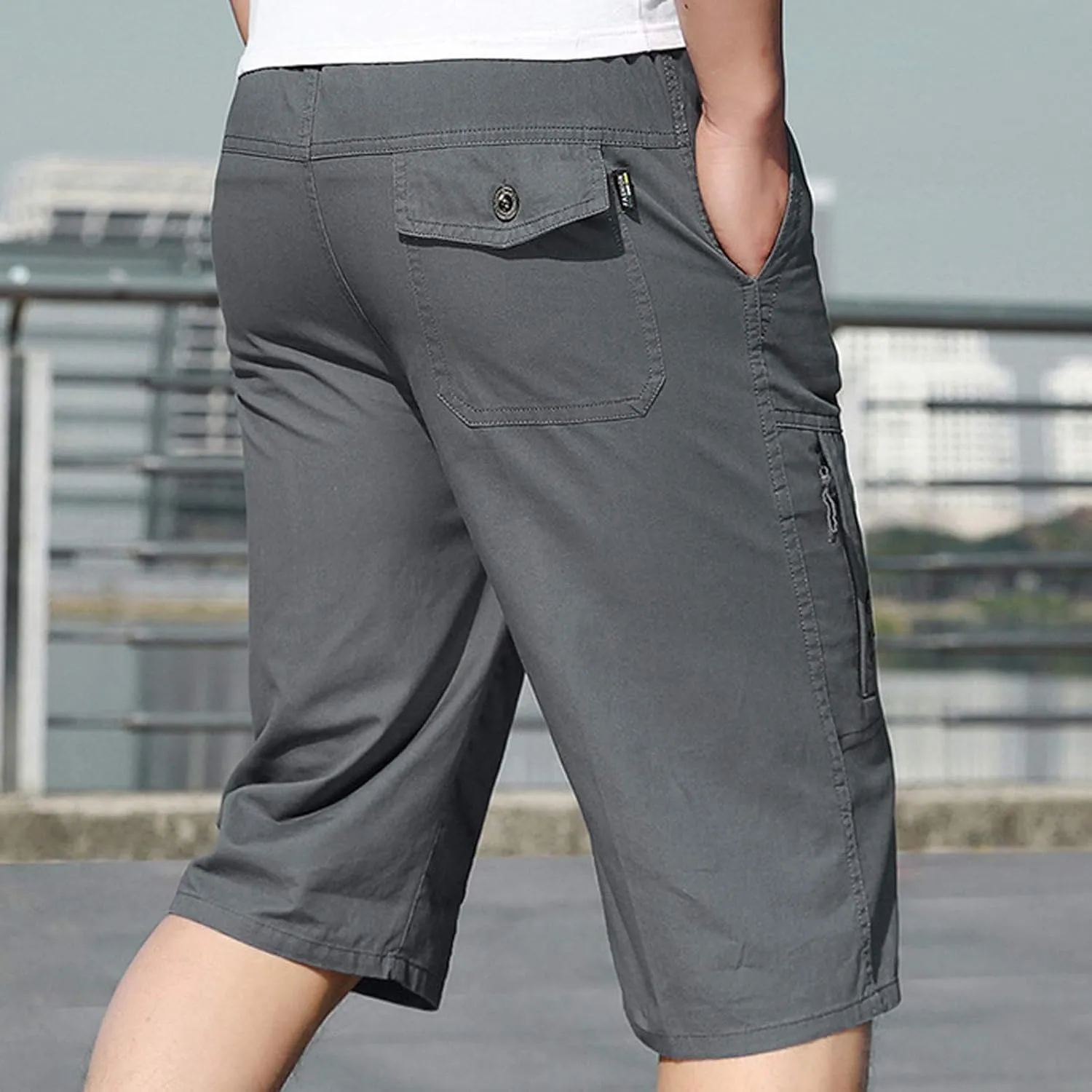 Mens Shorts Athletic Cargo Shorts Cool Classic Fit Expandable Waistband Hiking Shorts (Regular and Big & Tall)