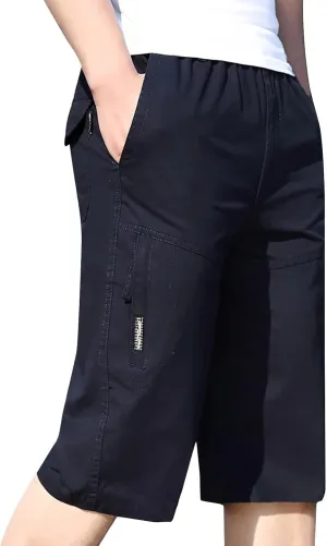Mens Shorts Athletic Cargo Shorts Cool Classic Fit Expandable Waistband Hiking Shorts (Regular and Big & Tall)