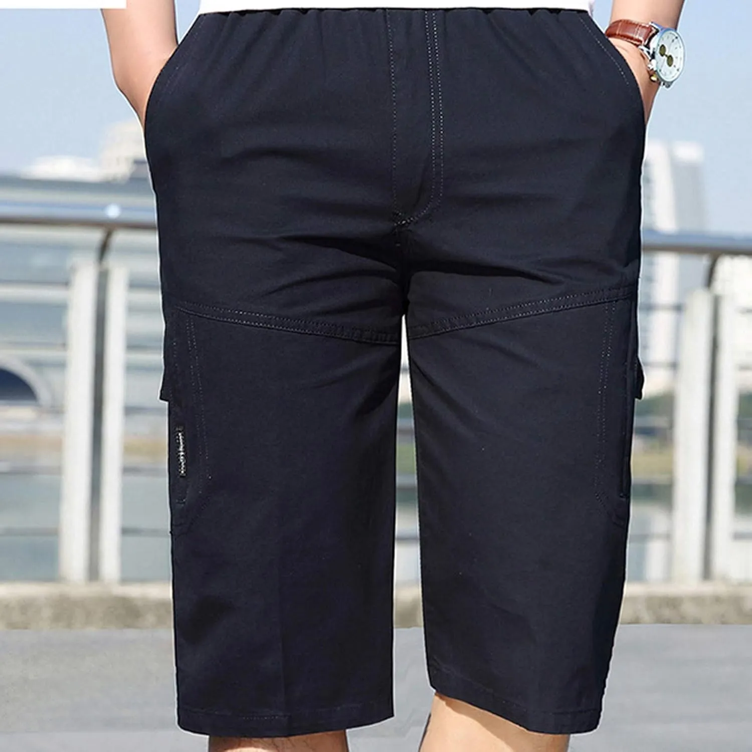 Mens Shorts Athletic Cargo Shorts Cool Classic Fit Expandable Waistband Hiking Shorts (Regular and Big & Tall)