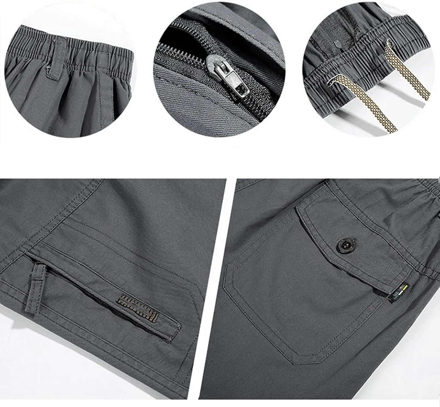 Mens Shorts Athletic Cargo Shorts Cool Classic Fit Expandable Waistband Hiking Shorts (Regular and Big & Tall)