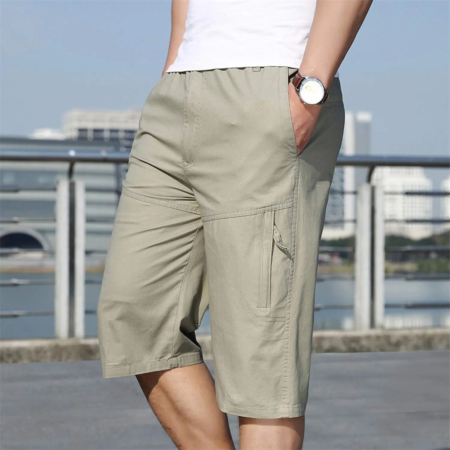 Mens Shorts Athletic Cargo Shorts Cool Classic Fit Expandable Waistband Hiking Shorts (Regular and Big & Tall)