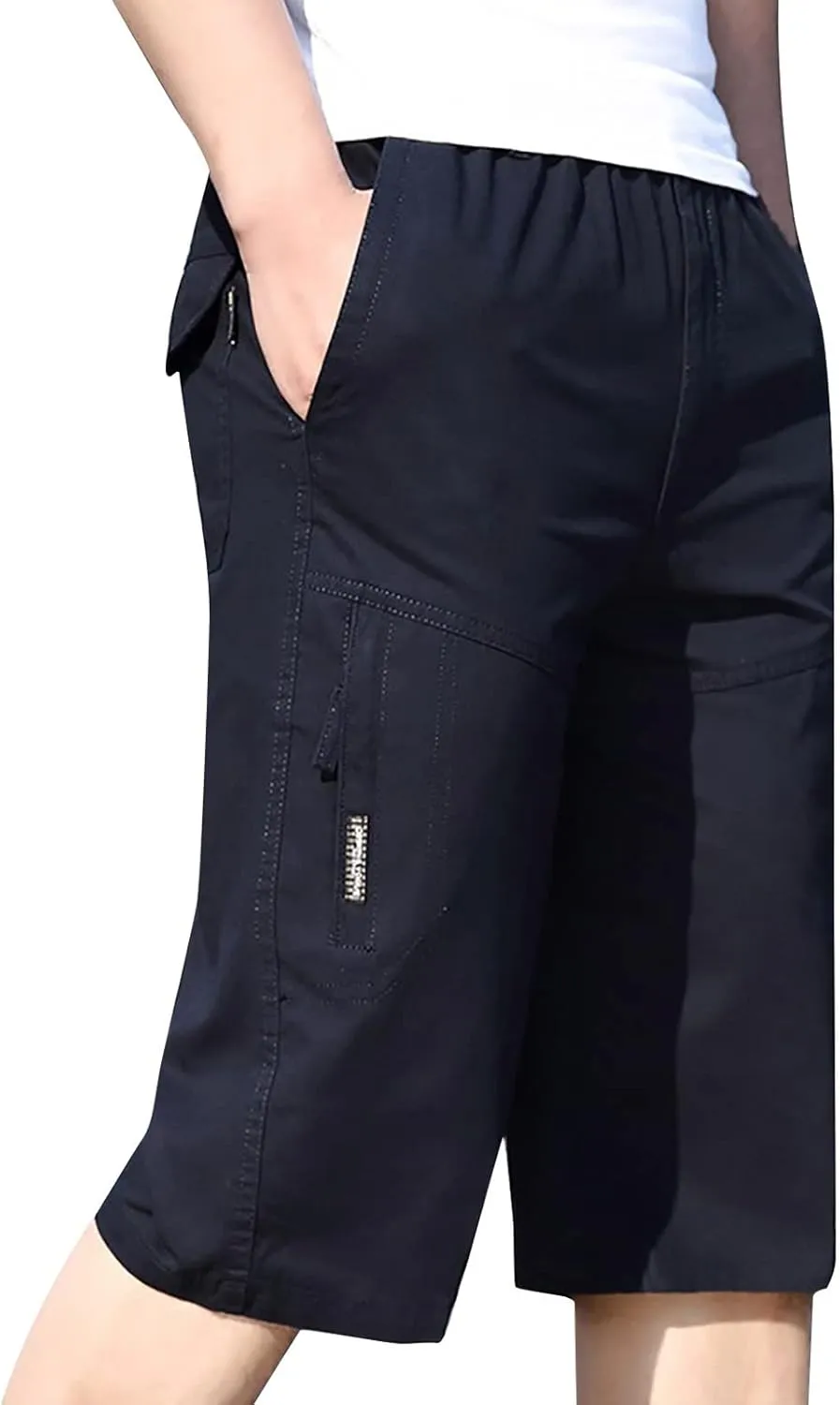 Mens Shorts Athletic Cargo Shorts Cool Classic Fit Expandable Waistband Hiking Shorts (Regular and Big & Tall)