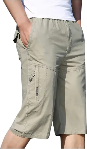 Mens Shorts Athletic Cargo Shorts Cool Classic Fit Expandable Waistband Hiking Shorts (Regular and Big & Tall)