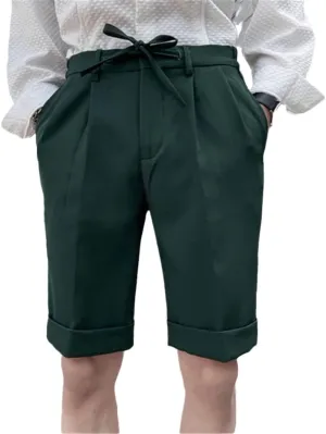 Men's Summer Leisure Shorts Slim Fit Business Suit Shorts Black White Grey Khaki