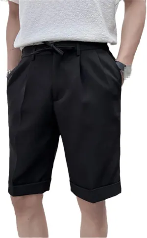 Men's Summer Leisure Shorts Slim Fit Business Suit Shorts Black White Grey Khaki
