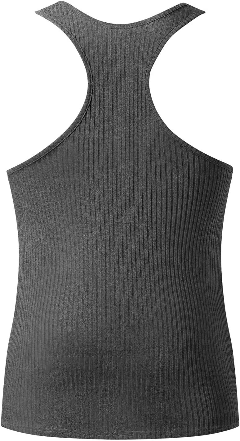Mens Tank Tops Summer Solid Color Knitted Vertical Stripe Fitness Sports Tank Shirts