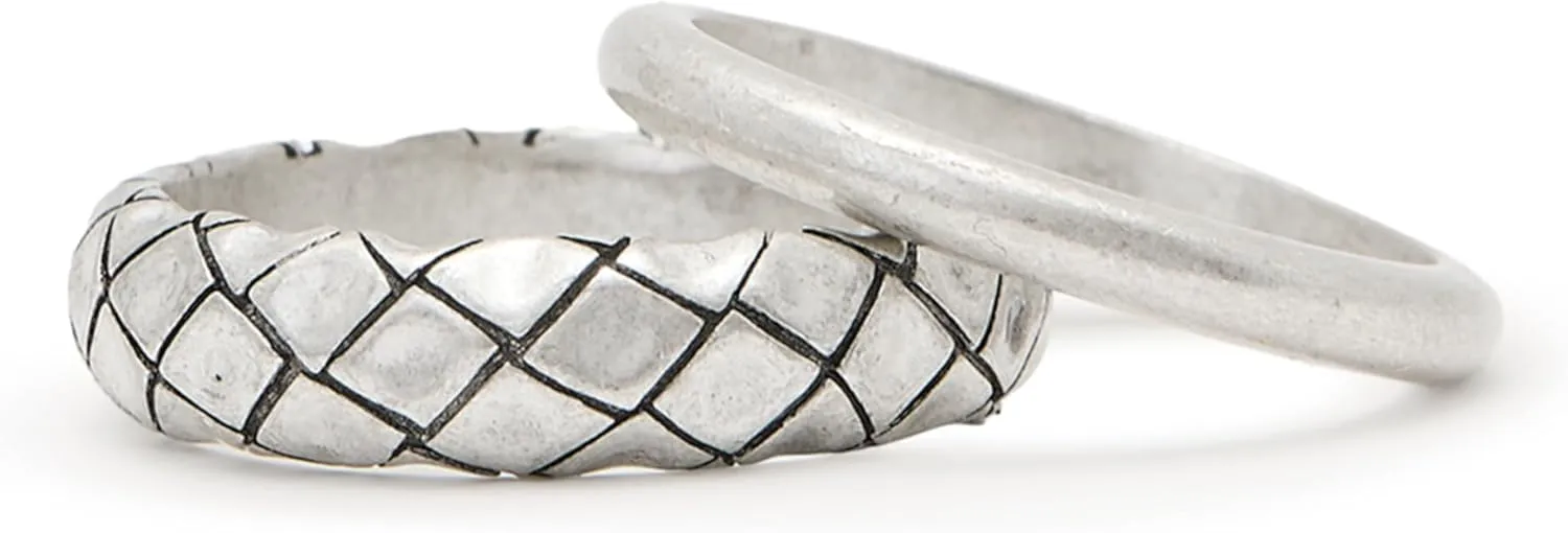 Men's Textured Band Ring Set