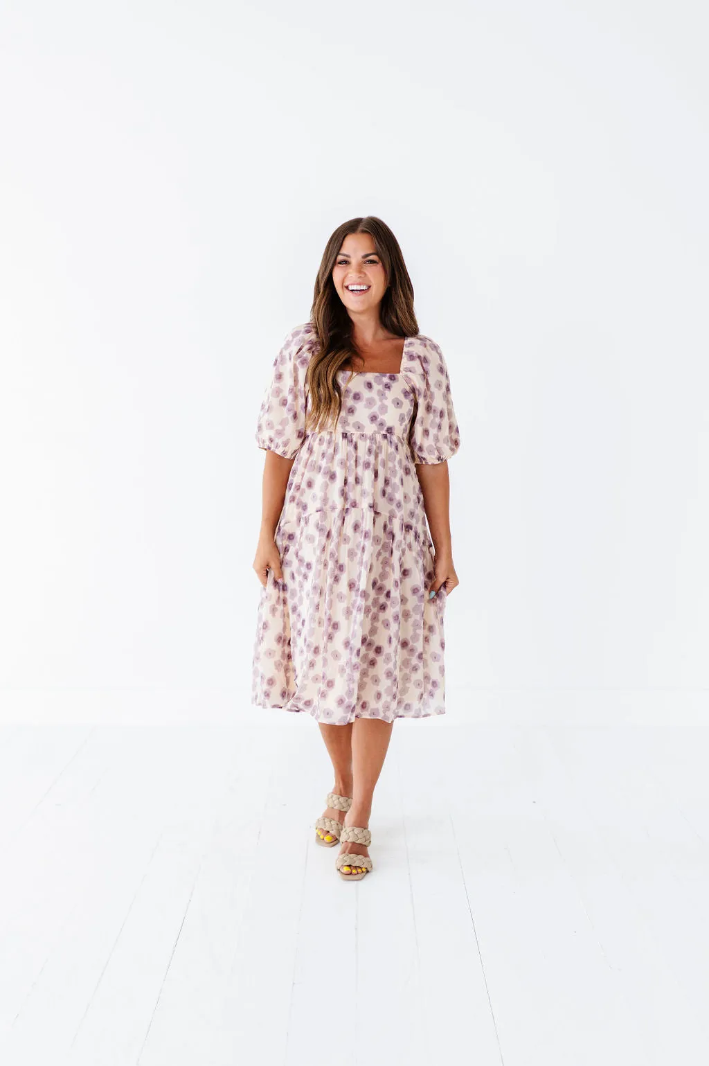 Milani Floral Dress in Lavender