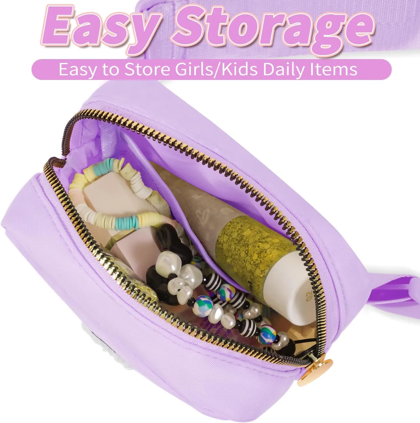 Mini Belt Bag Fanny Pack Small Crossbody Bags with Initials Cute Stuff Birthday Gifts for Teenager Girls Trendy Stuff for Teens - M,Lavender Bag