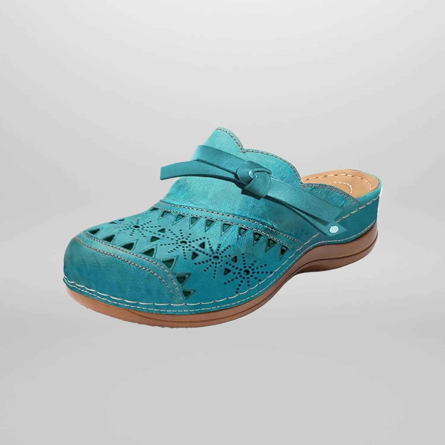 Mmoneyake Women's Garden Clogs Mules Shoes Quick Drying Sandals Summer Anti-Skid Beach Shoes Width Wedge Sandals Hollow Out Closed Toe Slip On Slippers Arch Support Outdoor Beach Slippers
