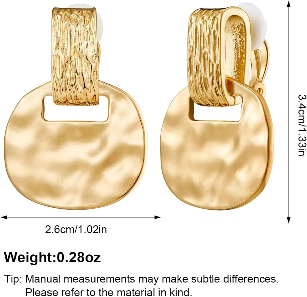 MUYAN Gold Clip On Drop Earrings for Women Non Piercing Dangle Earrings Fashion Jewelry