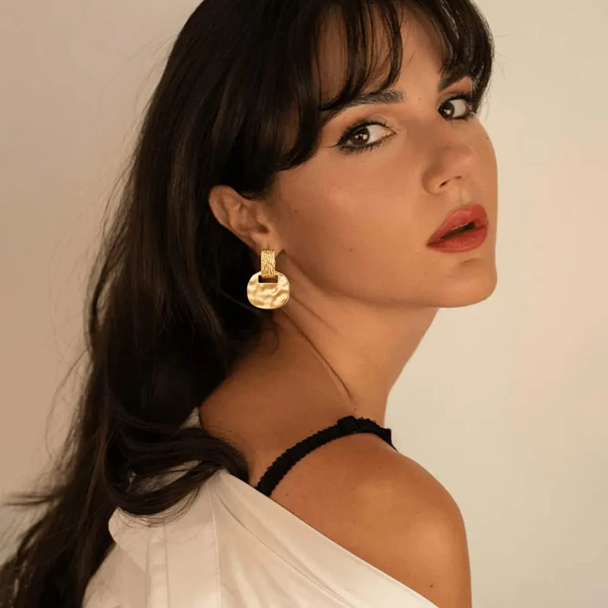 MUYAN Gold Clip On Drop Earrings for Women Non Piercing Dangle Earrings Fashion Jewelry