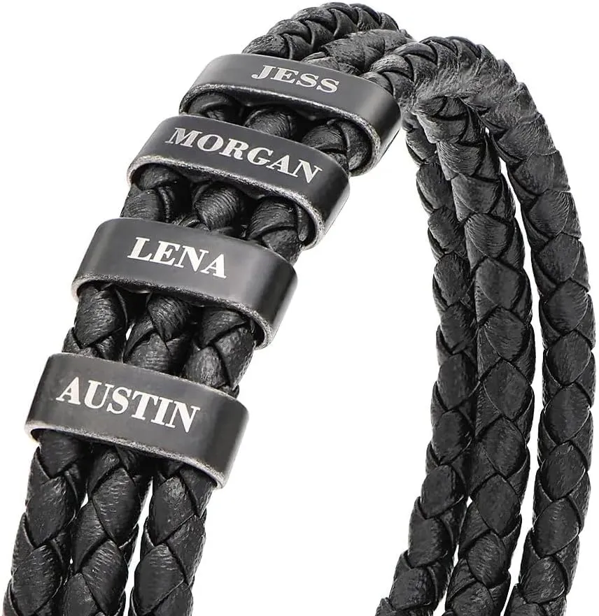 MyNameNecklace Personalized Choose Your Style Men Bracelet - Custom Inscriptions - Meaningful Gift for Him, Husband - Gift for Father's Day, Christmas, Birthday by - MYKA