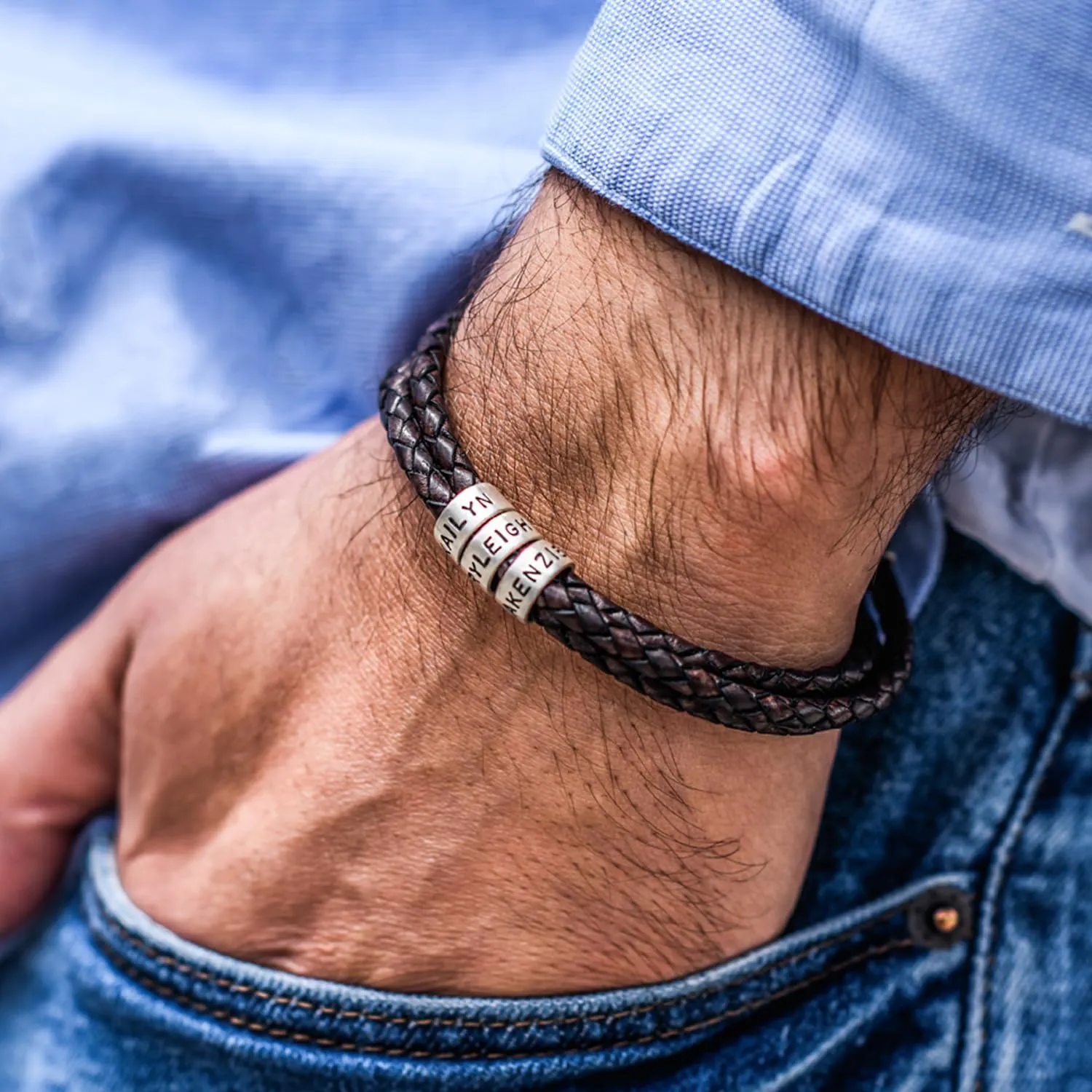 MyNameNecklace Personalized Choose Your Style Men Bracelet - Custom Inscriptions - Meaningful Gift for Him, Husband - Gift for Father's Day, Christmas, Birthday by - MYKA