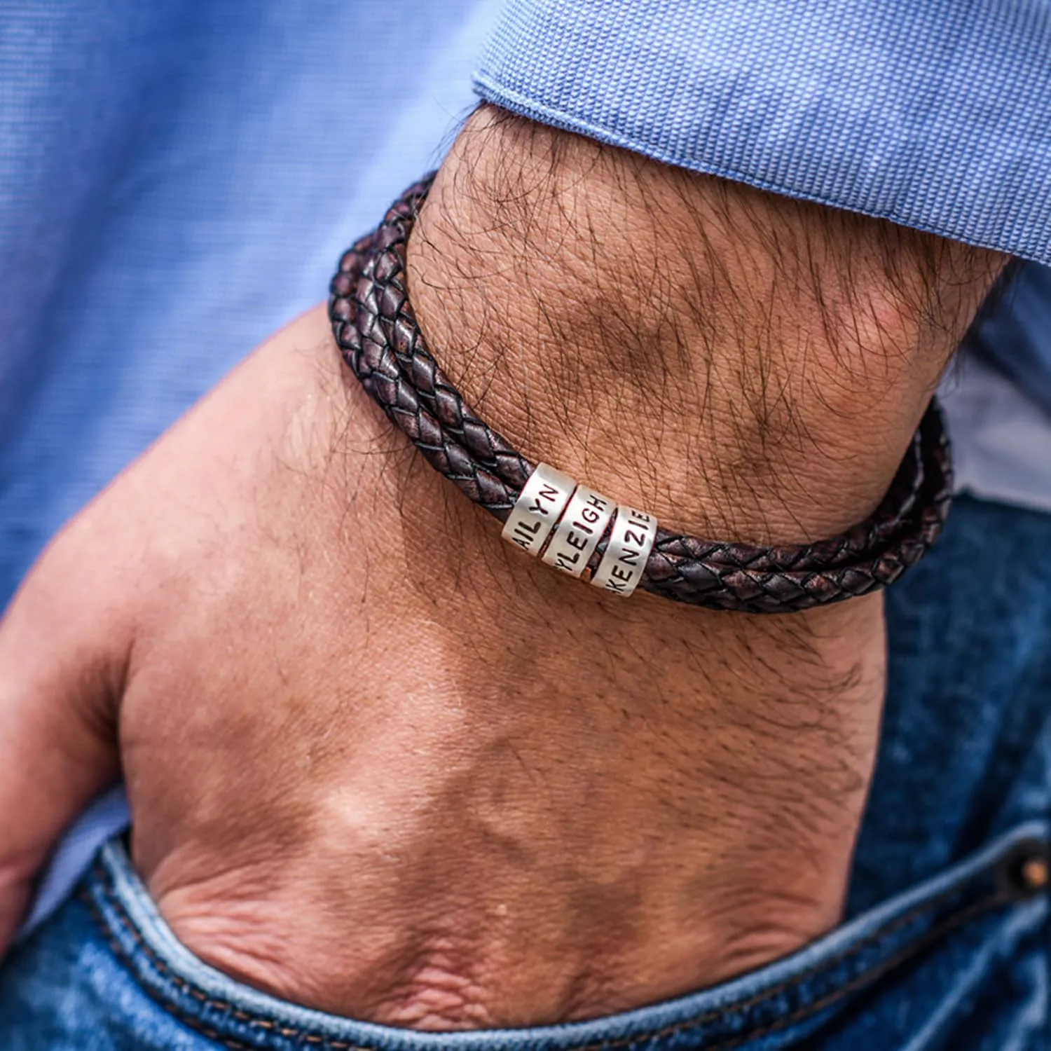 MyNameNecklace Personalized Choose Your Style Men Bracelet - Custom Inscriptions - Meaningful Gift for Him, Husband - Gift for Father's Day, Christmas, Birthday by - MYKA