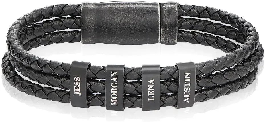 MyNameNecklace Personalized Choose Your Style Men Bracelet - Custom Inscriptions - Meaningful Gift for Him, Husband - Gift for Father's Day, Christmas, Birthday by - MYKA
