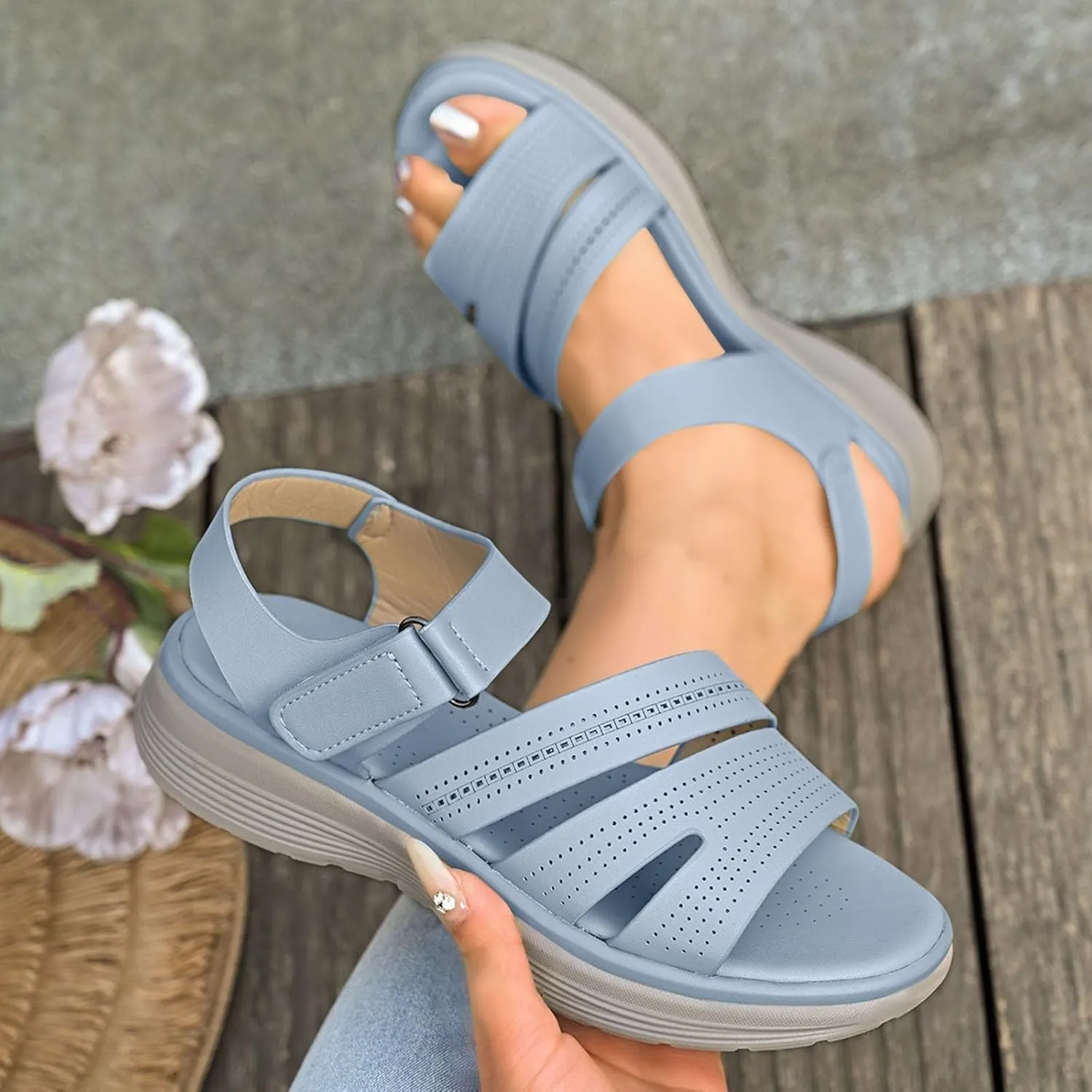 Orthopedic Sandals for Women 2025 Summer Trendy Casual Walking Flat Shoes Comfortable Arch Support Wide Width Sandal