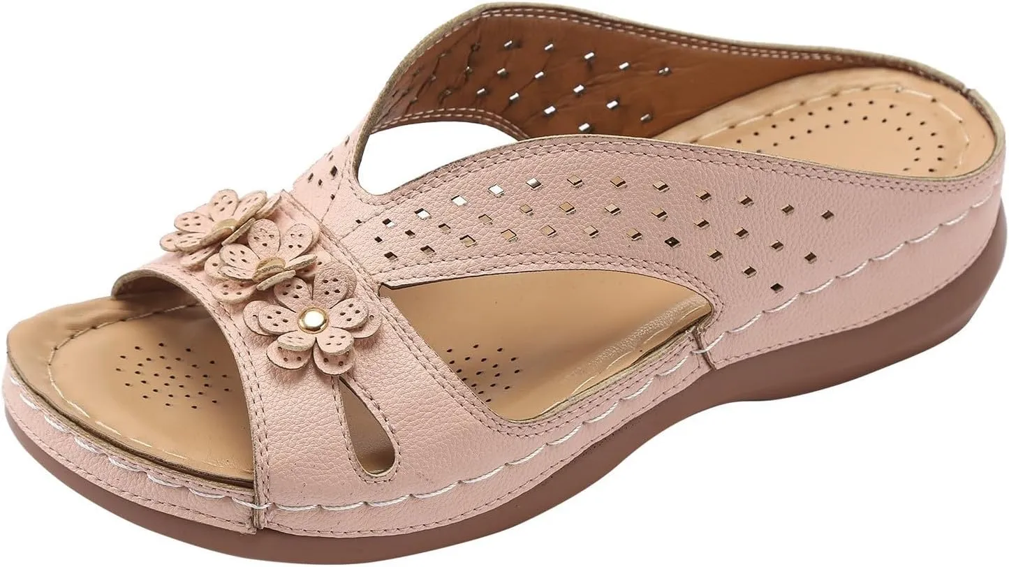 Orthopedic Sandals for Women: Slip On Dressy Summer Comfortable Slides Walking Sandals Lightweight Memory Foam Platform Shoes