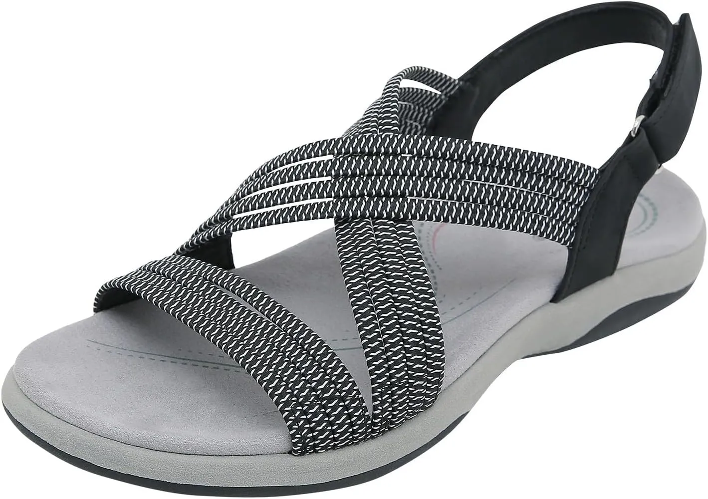 Orthopedic Sandals for Women with Arch Support 2025 Open Toe Slingback Comfortable Elastic Ankle Strap Footwear Summer Backless Mules Slide Walking Shoes for Daily Wear