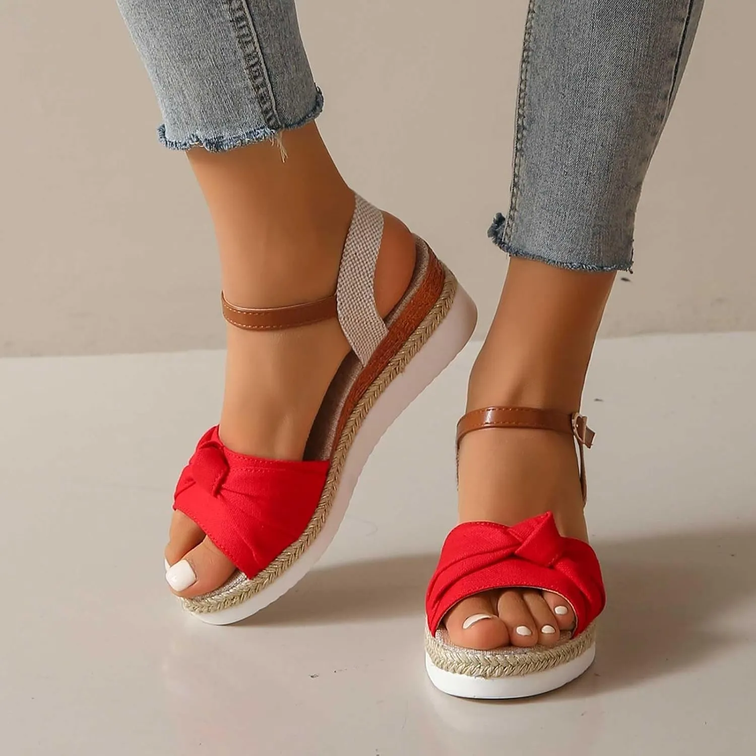 Orthopedic Wedge Sandals for Women 2024 Summer Dressy Open Toe Ankle Strap Platform Sandals Comfortable Wedges Sandals Shoes