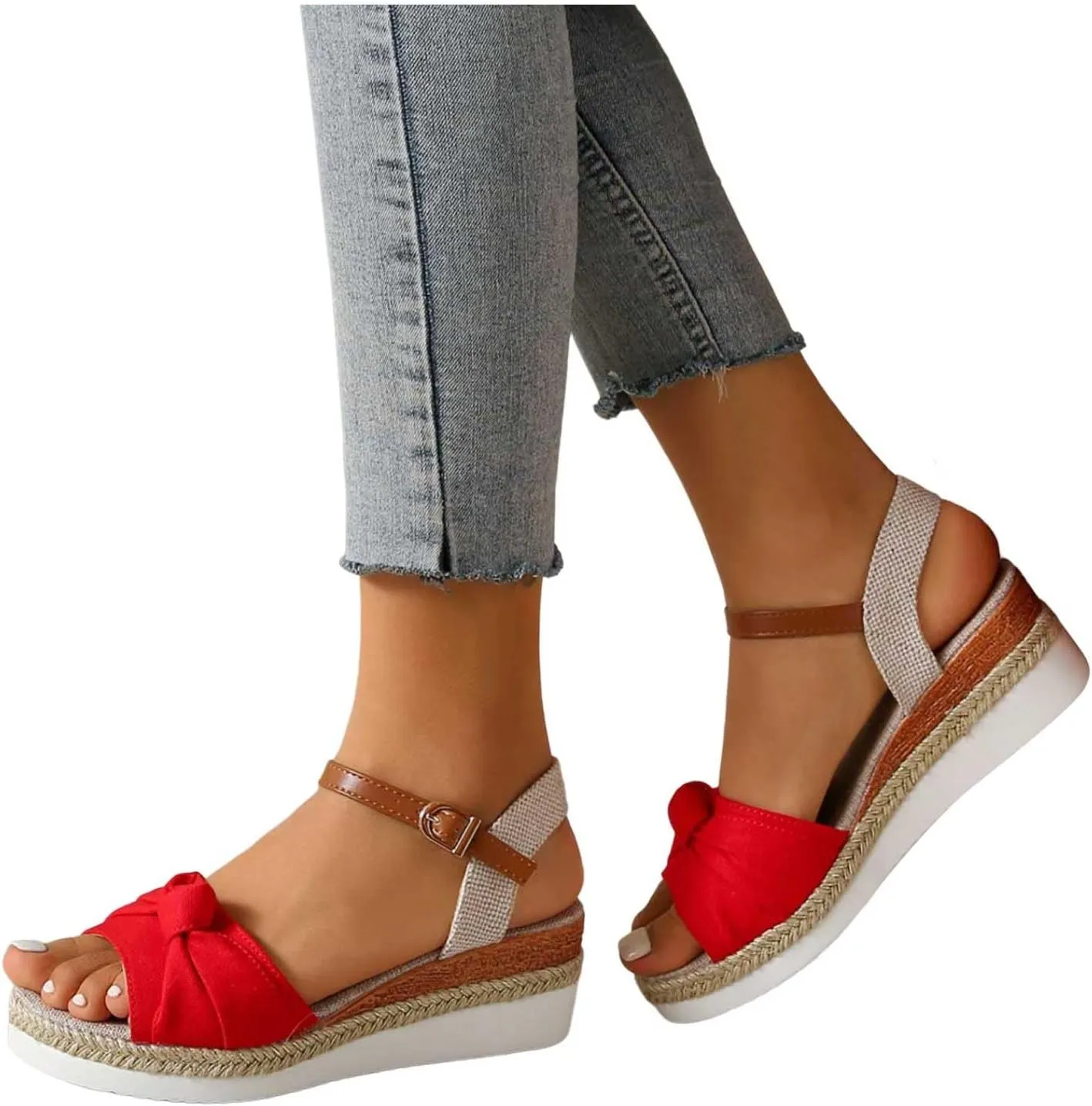 Orthopedic Wedge Sandals for Women 2024 Summer Dressy Open Toe Ankle Strap Platform Sandals Comfortable Wedges Sandals Shoes