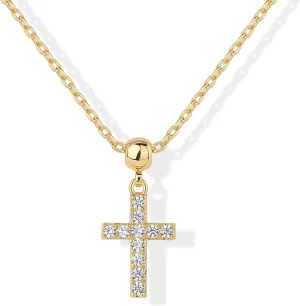 PAVOI Adjustable Whimsical Gold Charm Necklace for Women, 14K Gold Plated Cute Dainty Pendant Necklaces with Charms Set, Hypoallergenic Chain Trendy Cubic Zirconia Heart Religious Sports Pearl Pendant