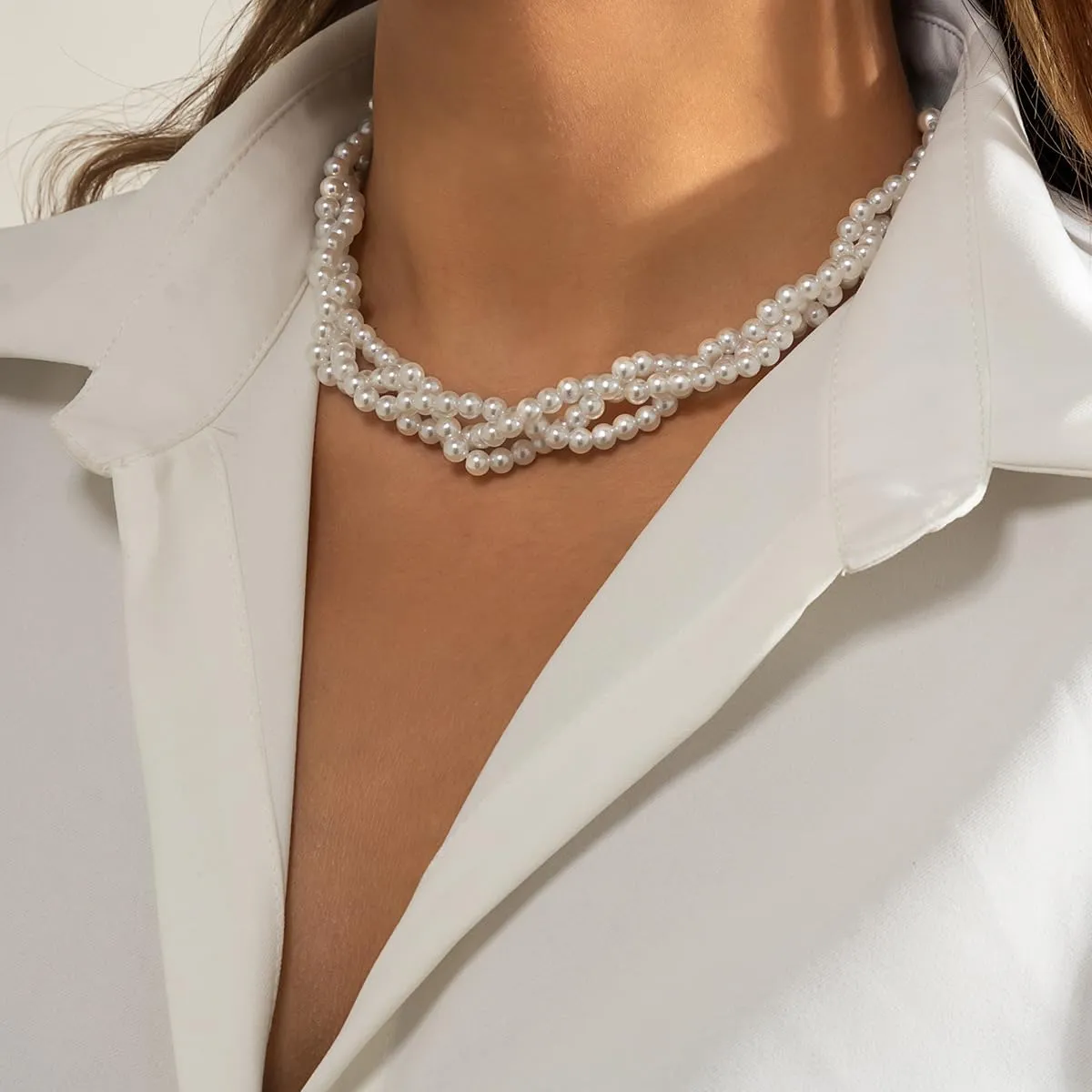 Pearl Choker Necklaces for Women Faux Pearl Necklaces Layered Pearl Necklace Big Chunky Pearl Necklace Summer Pearl Necklace Fashion Jewelry Gifts