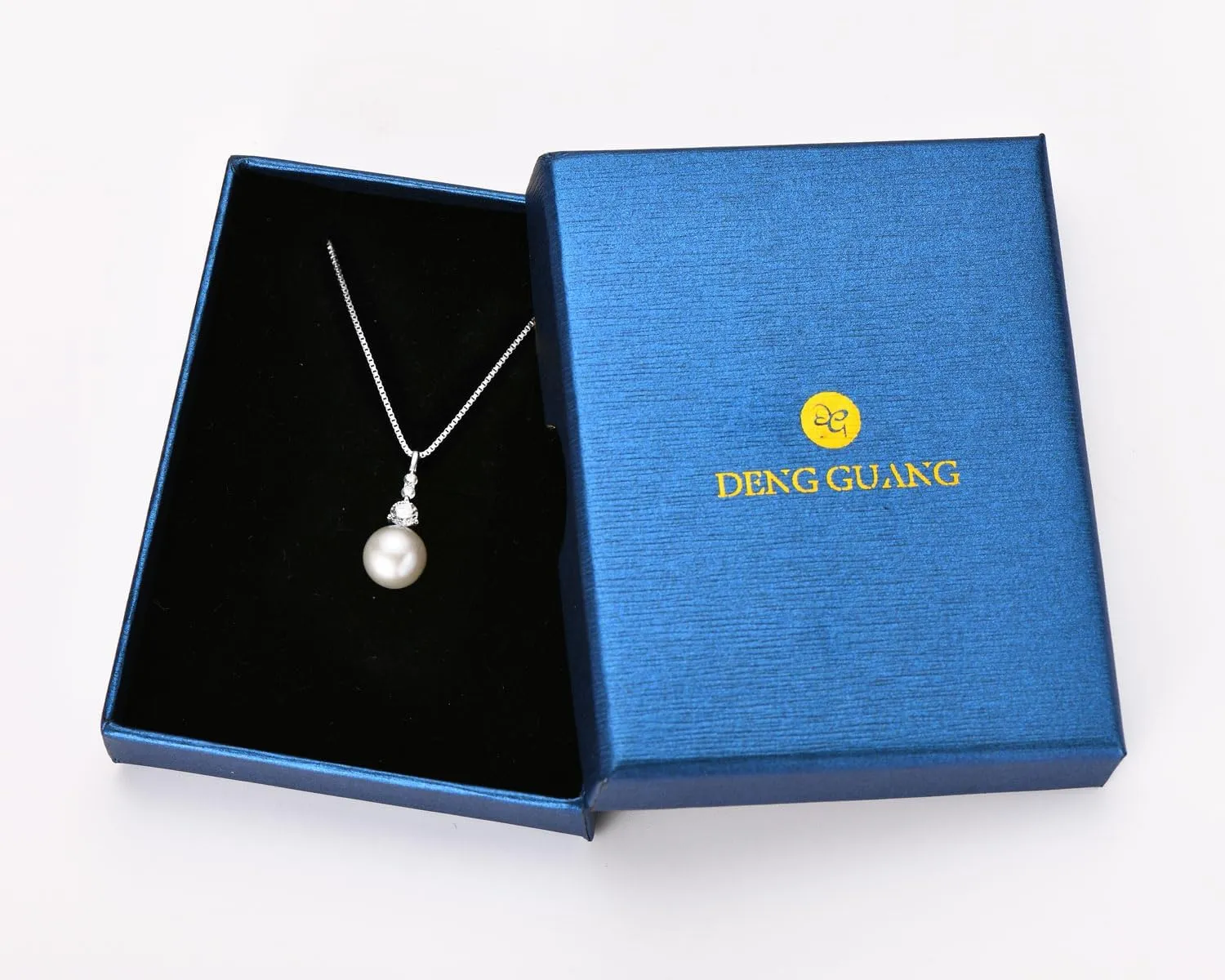 Pearl Necklaces for Women, Sterling Silver Freshwater White Pearl Pendant Necklace with Moissanite Pearl Jewelry Gifts for Wife Mom