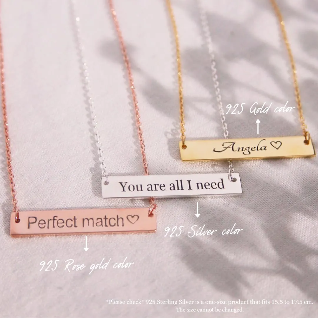 Personalized Baby Name Bar Necklace - Custom ID Name Bar Pendant - Meaningful and Stylish Infant Gift