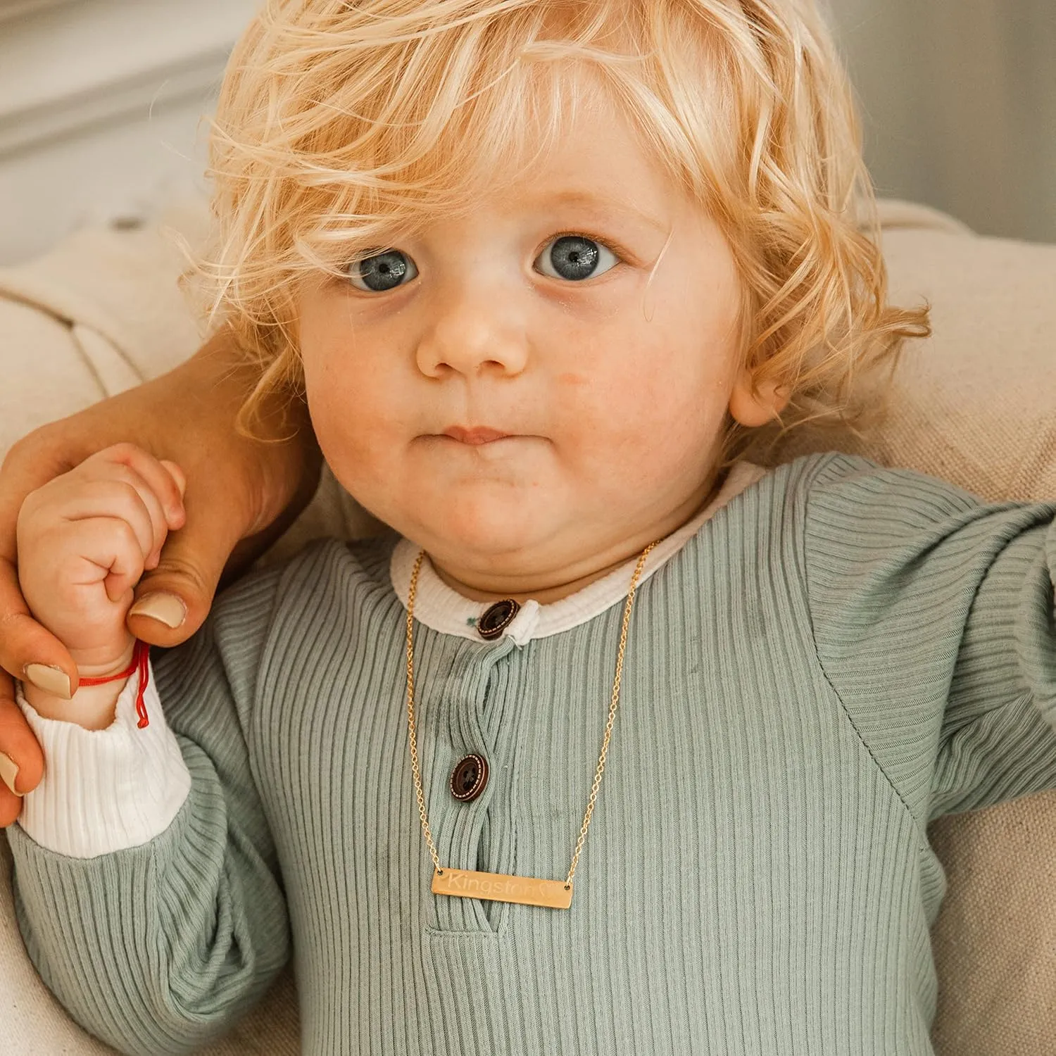 Personalized Baby Name Bar Necklace - Custom ID Name Bar Pendant - Meaningful and Stylish Infant Gift
