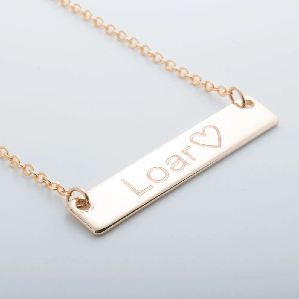 Personalized Baby Name Bar Necklace - Custom ID Name Bar Pendant - Meaningful and Stylish Infant Gift