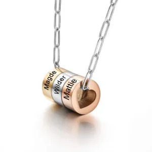 Personalized Charm Necklace for Mom - Custom Engraved Pendant, Paperclip Chain, Gift for Mother, Wife, Grandmother - Family Name Jewelry, Sentimental Women's Accessory