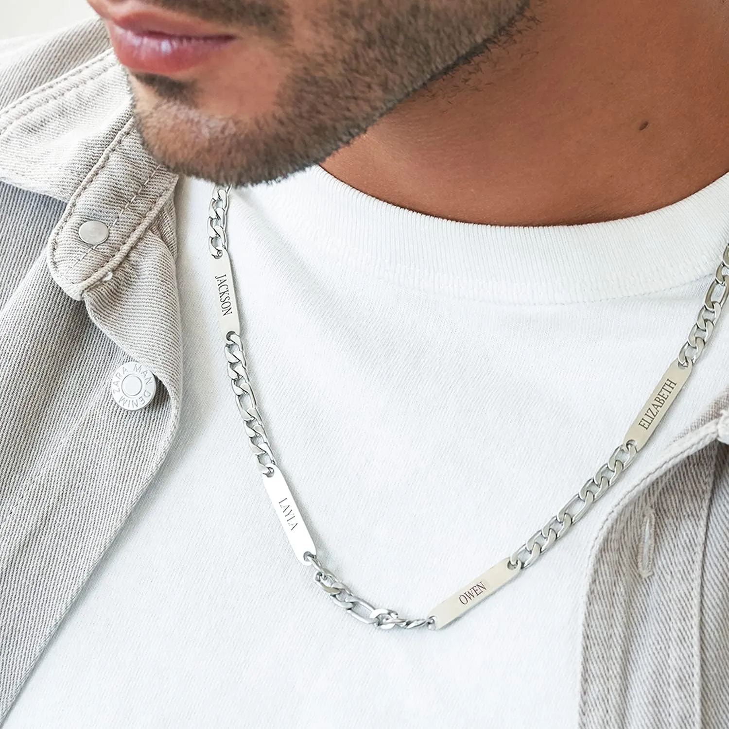 Personalized Choose Your Style Men Name Necklace - Up to 4 Inscriptions - Meaningful Gift for Him - Father's Day Gift for Husband