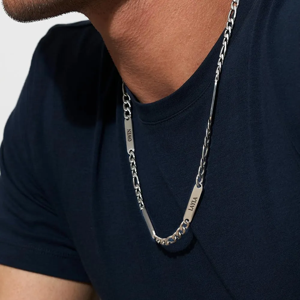 Personalized Choose Your Style Men Name Necklace - Up to 4 Inscriptions - Meaningful Gift for Him - Father's Day Gift for Husband