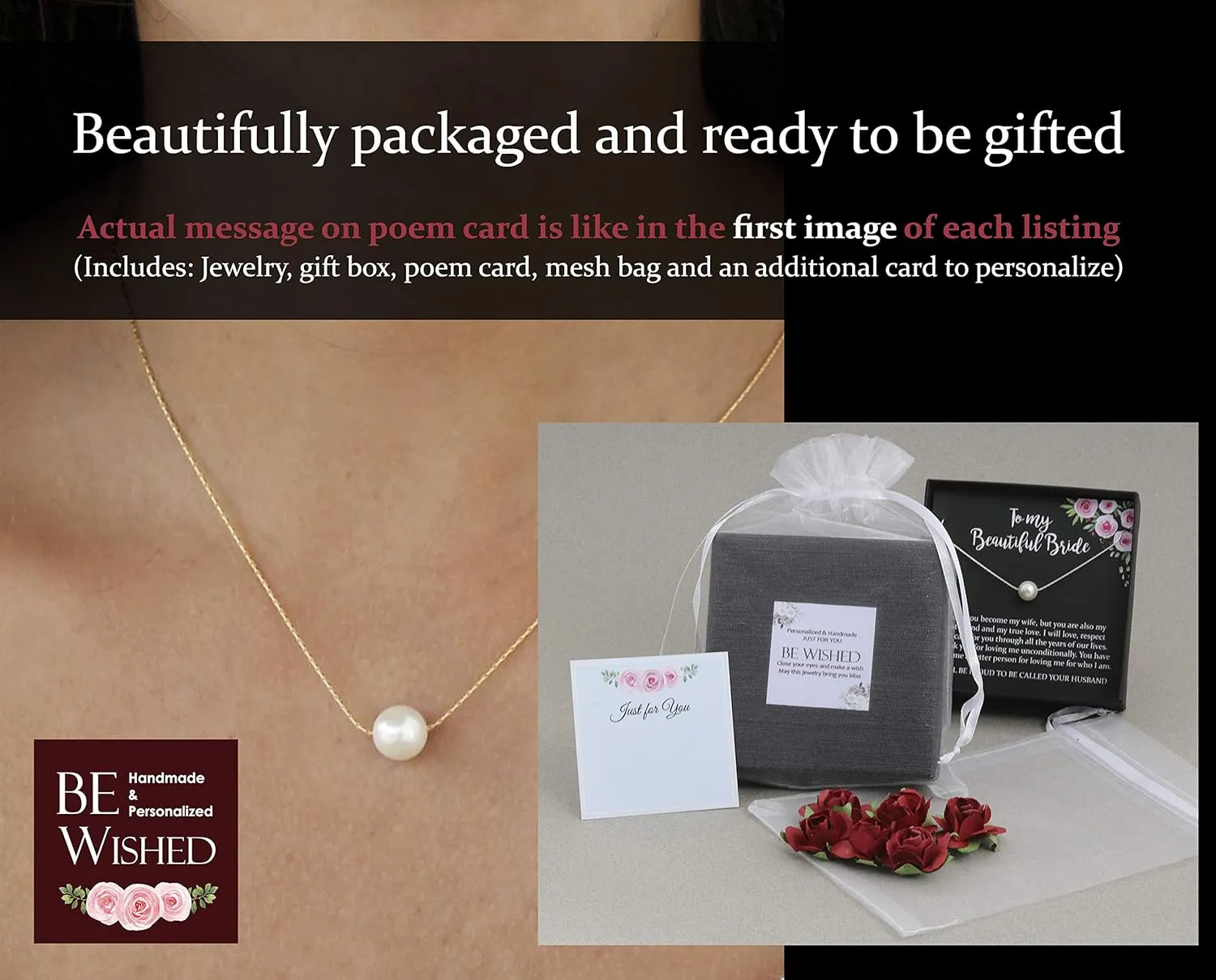 Personalized New Doctor Graduation Gift for Women, Pearl Necklace with Meaningful Message, 14K Gold Filled or 925 Sterling Silver