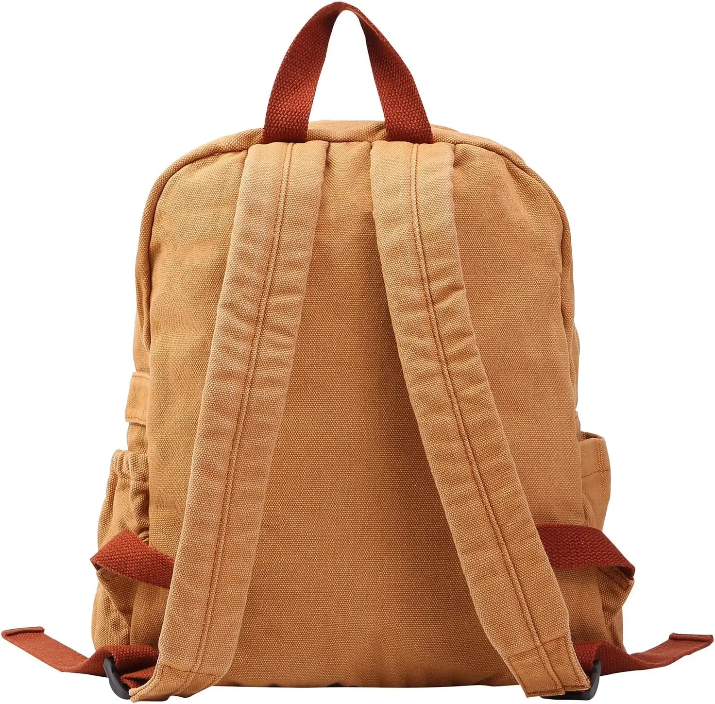 Phaoullzon Small Backpack Purse for Women Travel Vintage Canvas Casual Daypack,Dark Orange