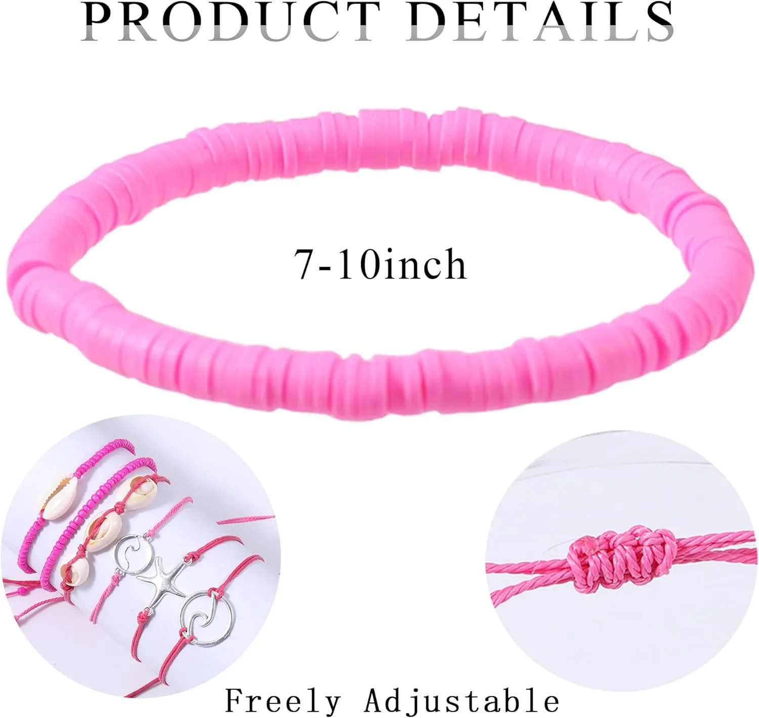 PIPITREE 12Pcs Beach Surfer Wave Bracelets for women, Adjustable Handmade Waterproof Braided String Beaded Anklets Starfish Shell Ankle Bracelet for Women Boho Summer Jewelry