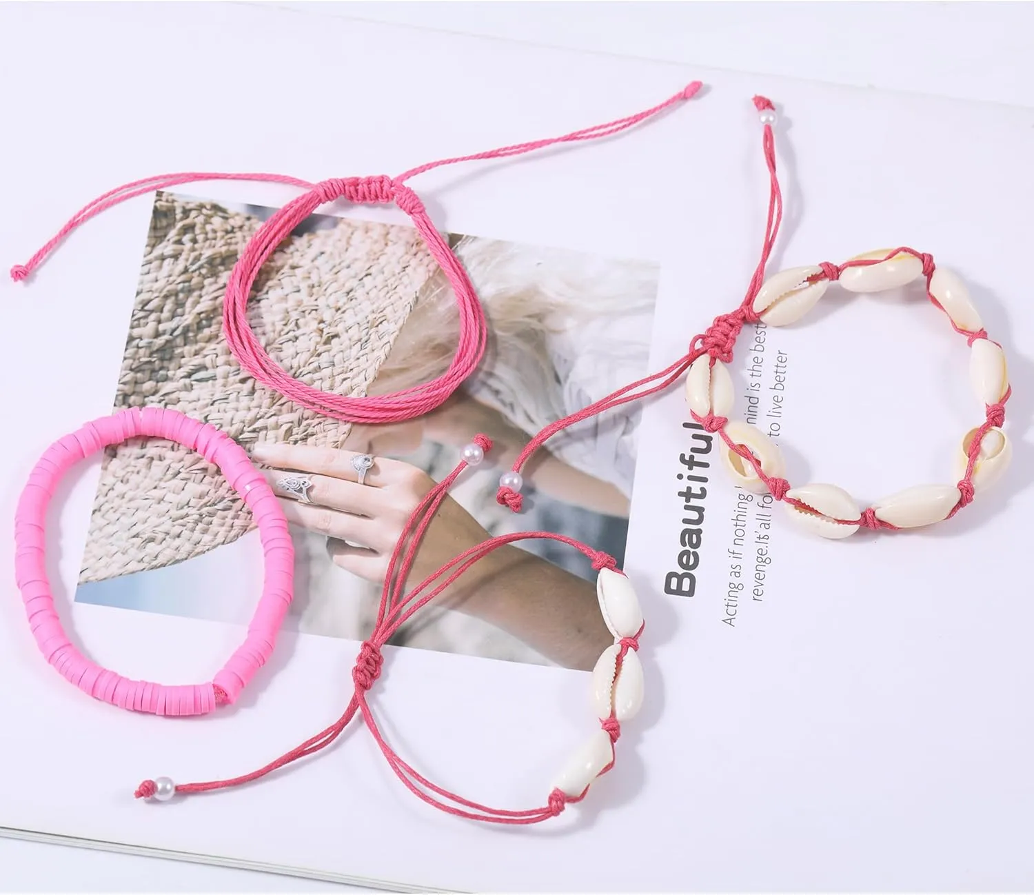 PIPITREE 12Pcs Beach Surfer Wave Bracelets for women, Adjustable Handmade Waterproof Braided String Beaded Anklets Starfish Shell Ankle Bracelet for Women Boho Summer Jewelry