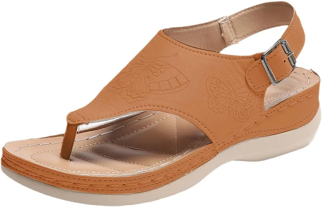 Platform Sandals Women Comfortable Orthopedic Sandals with Arch Support Breathable Walking Slippers Dressy Lightweight Open Toe Sandal Casual Non-Slip Summer Beach Dress Shoes